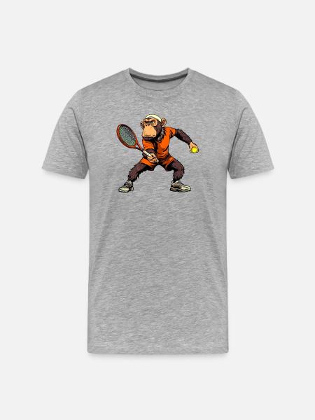 Tennis Monkeys - Men's Premium Organic T-Shirt - heather grey