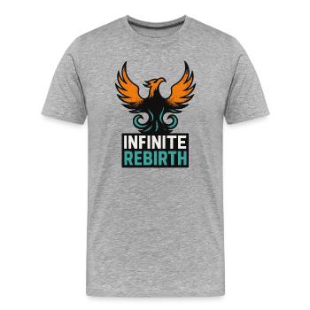 Renaissance infinie – Phénix - T-shirt bio Premium Homme - gris chiné - Devant - Damien (186cm)