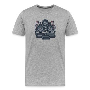 Sound Technology Design - Men's Premium Organic T-Shirt - heather grey - Front - Damien (186cm)