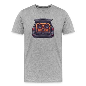 Car-HiFi-Design - Männer Premium Bio T-Shirt - Grau meliert - Vorne - Damien (186cm)