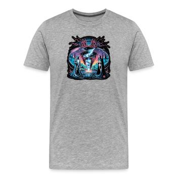 Faille cosmique avec gardiens du Vide - T-shirt bio Premium Homme - gris chiné - Devant - Damien (186cm)