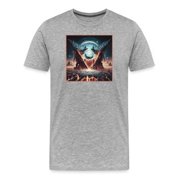 Faille cosmique épique avec les montagnes du Dragon - T-shirt bio Premium Homme - gris chiné - Devant - Damien (186cm)