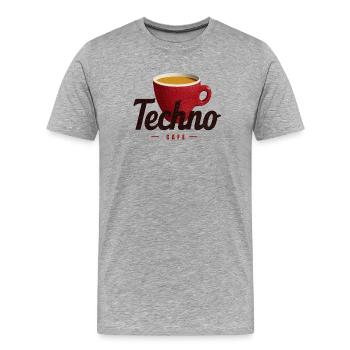 Techno Cafe - Men's Premium Organic T-Shirt - heather grey - Front - Damien (186cm)