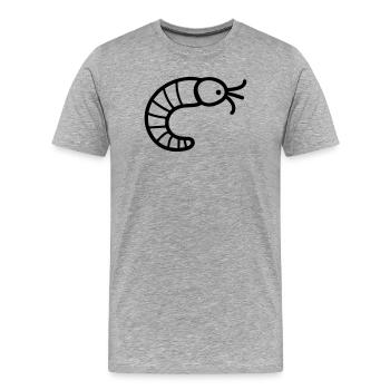 earthworm - Men's Premium Organic T-Shirt - heather grey - Front - Damien (186cm)