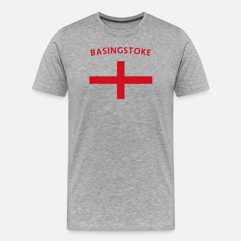 Basingstoke Emblem Retro Abzeichen - Männer Premium Bio T-Shirt - Grau meliert