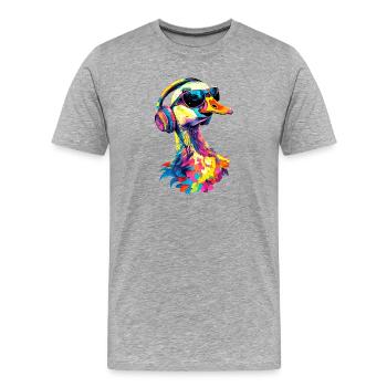 Oie mignon oie poussins Oie poussin canard petites oies - T-shirt bio Premium Homme - gris chiné - Devant - Damien (186cm)