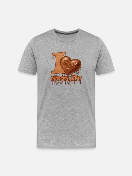 Chocolate heart with melanin effect - Men's Premium Organic T-Shirt - heather grey