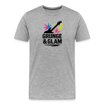 Énergie Pop Punk - T-shirt bio Premium Homme - gris chiné - Devant - Damien (186cm)