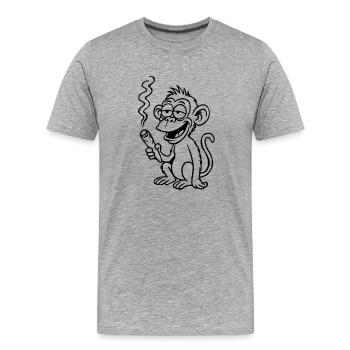 Der Affe peilt ein bisschen anders - Männer Premium Bio T-Shirt - Grau meliert - Vorne - Damien (186cm)