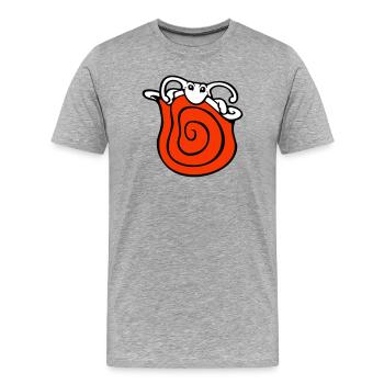 Schneckenhaus Schnecke versteckt süß schüchtern - Männer Premium Bio T-Shirt - Grau meliert - Vorne - Damien (186cm)