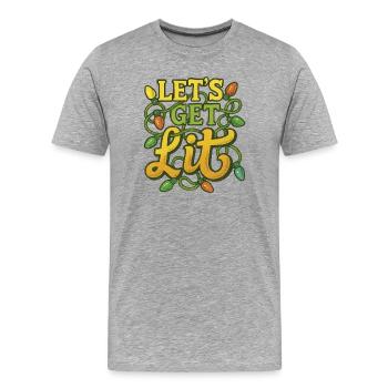 Festive Christmas Light Design - Men's Premium Organic T-Shirt - heather grey - Front - Damien (186cm)