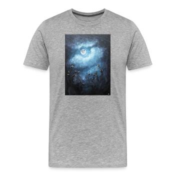 Mystical Moonlit Night Scene - Men's Premium Organic T-Shirt - heather grey - Front - Damien (186cm)