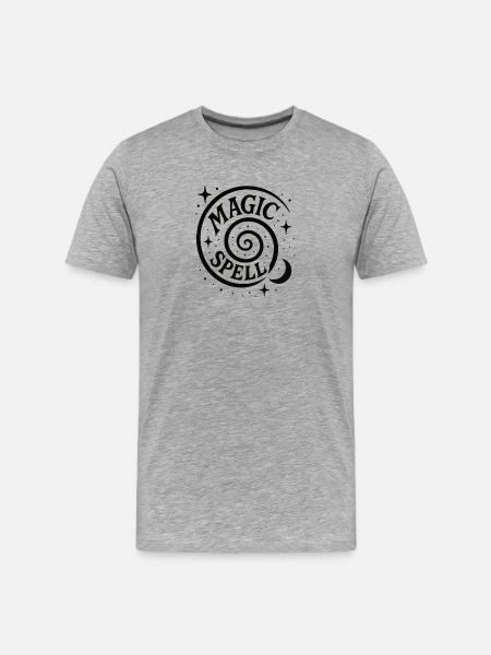 Magic Spiral with Moon and Stars - Men's Premium Organic T-Shirt - heather grey