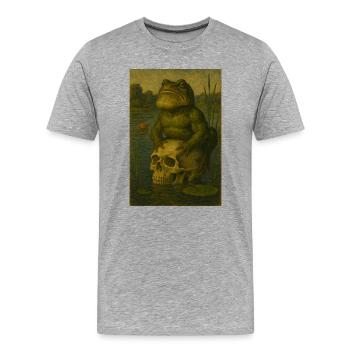 Le stoïcien de l’étang - T-shirt bio Premium Homme - gris chiné - Devant - Damien (186cm)