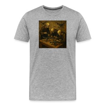 Atelier drone de la mort - T-shirt bio Premium Homme - gris chiné - Devant - Damien (186cm)