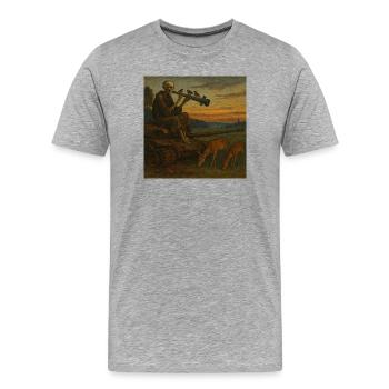 Le calme après la tempête - T-shirt bio Premium Homme - gris chiné - Devant - Damien (186cm)