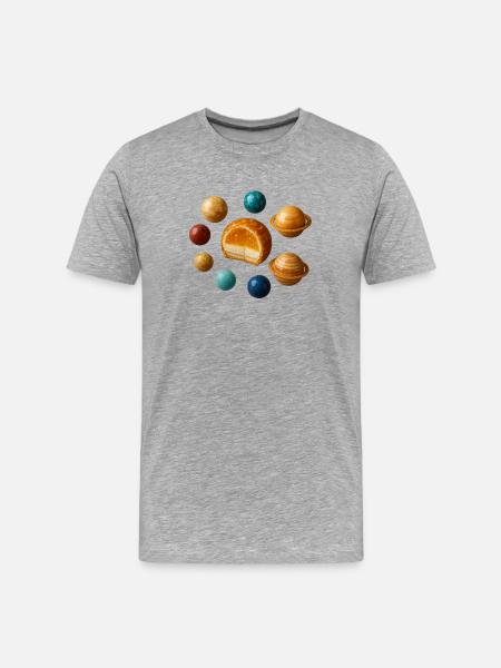 Solar System Dessert - A Whimsical Treat - Men's Premium Organic T-Shirt - heather grey