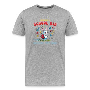 Funny school bunny design for first grader - Men's Premium Organic T-Shirt - heather grey - Front - Damien (186cm)