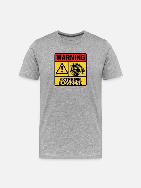 Extreme Bass Zone Warning - Men's Premium Organic T-Shirt - heather grey