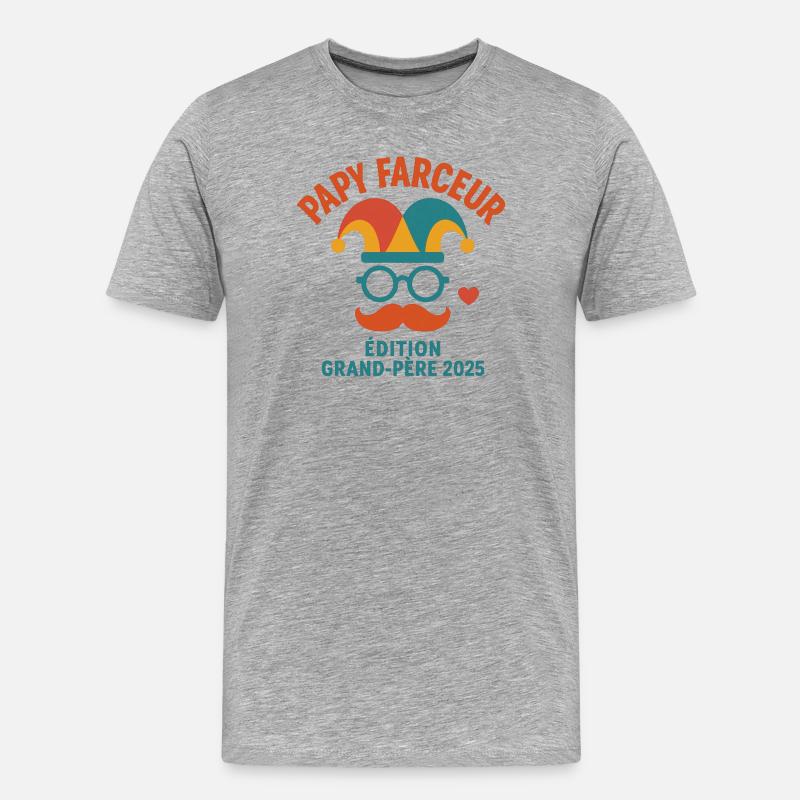 Opa Prankster – Opa Edition 2025 - Männer Premium Bio T-Shirt - Grau meliert