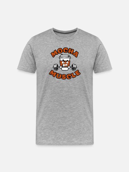 Caffeine training – Power Coffee - Men's Premium Organic T-Shirt - heather grey