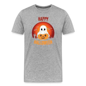Halloween-Kobold - Männer Premium Bio T-Shirt - Grau meliert - Vorne - Damien (186cm)