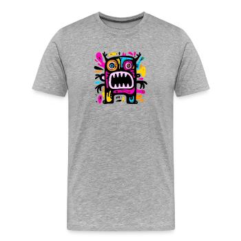 Bunte Uhr - Männer Premium Bio T-Shirt - Grau meliert - Vorne - Damien (186cm)