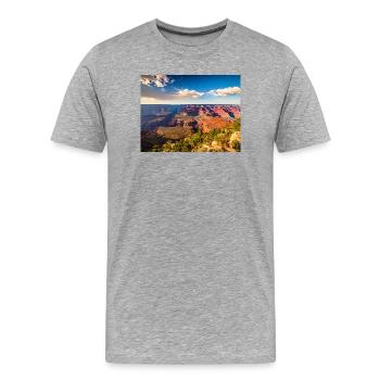 Canyon Grandiose Nature Scene - T-shirt bio Premium Homme - gris chiné - Devant - Damien (186cm)