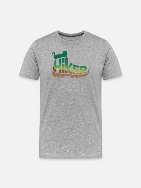 Hiker Typography - Hiking Design - Men's Premium Organic T-Shirt - heather grey