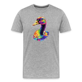 Oie mignon oie poussins Oie poussin canard petites oies - T-shirt bio Premium Homme - gris chiné - Devant - Damien (186cm)