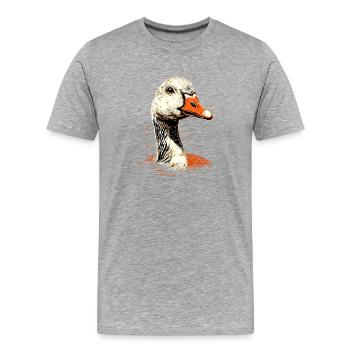Oie mignon oie poussins Oie poussin canard petites oies - T-shirt bio Premium Homme - gris chiné - Devant - Damien (186cm)