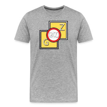Genz Abstract Logo - Men's Premium Organic T-Shirt - heather grey - Front - Damien (186cm)