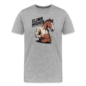 Business Horse - Men's Premium Organic T-Shirt - heather grey - Front - Damien (186cm)