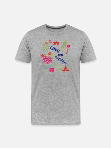 Love One Another - Men's Premium Organic T-Shirt - heather grey