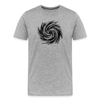 Rotation du trou noir Vortex hypnotique - T-shirt bio Premium Homme - gris chiné - Devant - Damien (186cm)