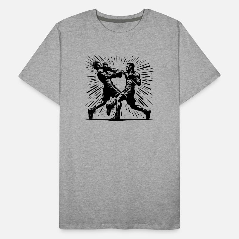 Action de boxe rétro Le coup de poing décisif T-shirt bio Premium Homme
