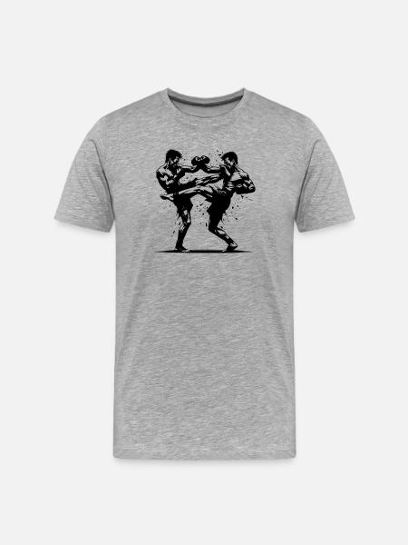 Kickboxing - When muscle power meets will - Men's Premium Organic T-Shirt - heather grey