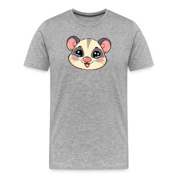 opossum - Men's Premium Organic T-Shirt - heather grey - Front - Damien (186cm)