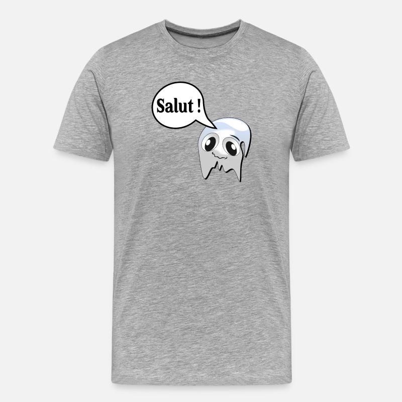 Hallo Phantom - Männer Premium Bio T-Shirt - Grau meliert