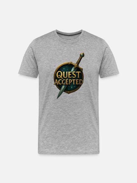 Quest_Accepted - T-shirt bio Premium Homme - gris chiné