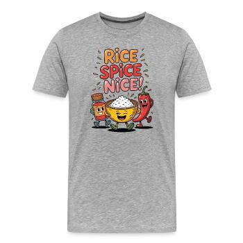 Riz frit Épices Riz chaud agréable - T-shirt bio Premium Homme - gris chiné - Devant - Damien (186cm)