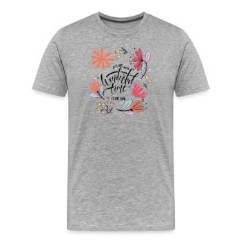 Un moment merveilleux - T-shirt bio Premium Homme - gris chiné - Devant - Damien (186cm)