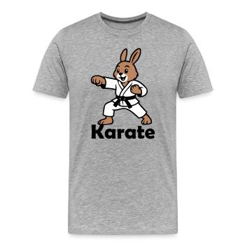 Karate Rabbit - Men's Premium Organic T-Shirt - heather grey - Front - Damien (186cm)