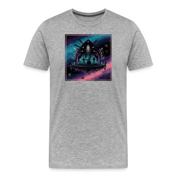 Scénographie de concert céleste - T-shirt bio Premium Homme - gris chiné - Devant - Damien (186cm)