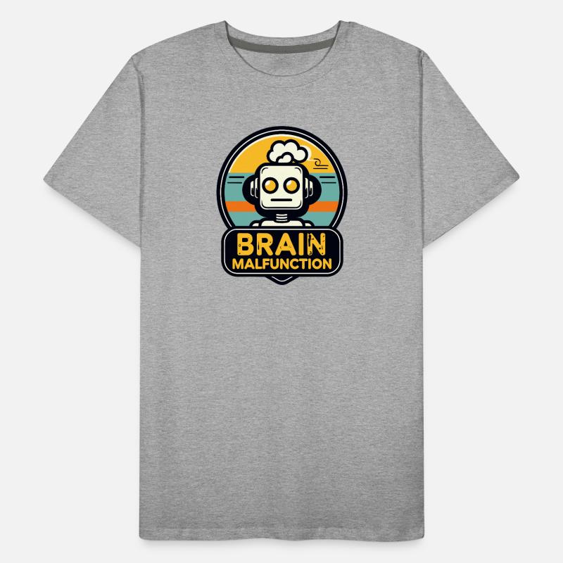 Logo de robot rétro de dysfonctionnement cérébral T-shirt bio Premium Homme