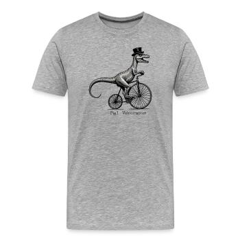 Velociraptor - T-shirt bio Premium Homme - gris chiné - Devant - Damien (186cm)