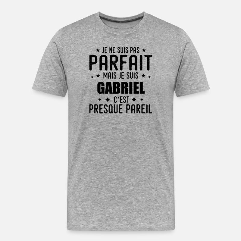 Gabriel: authentisch, unvollkommen, oberflächlich, perfekt - Männer Premium Bio T-Shirt - Grau meliert