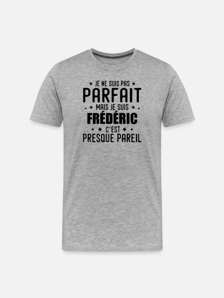 Frédéric: authentisch, unvollkommen, oben, perfekt - Männer Premium Bio T-Shirt - Grau meliert