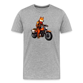 Fuchs Motorcyclists - Men's Premium Organic T-Shirt - heather grey - Front - Damien (186cm)