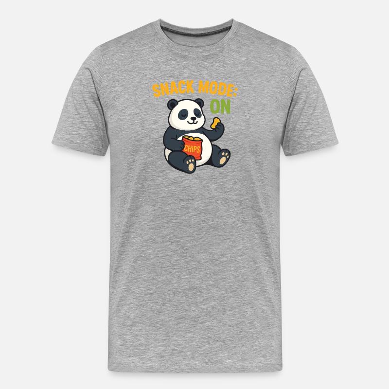 Conception du t-shirt Panda Snack Mode - T-shirt bio Premium Homme - gris chiné